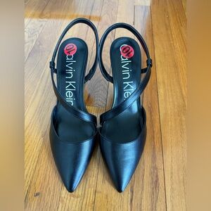Size 10 Calvin Klein Black Slingback Heel